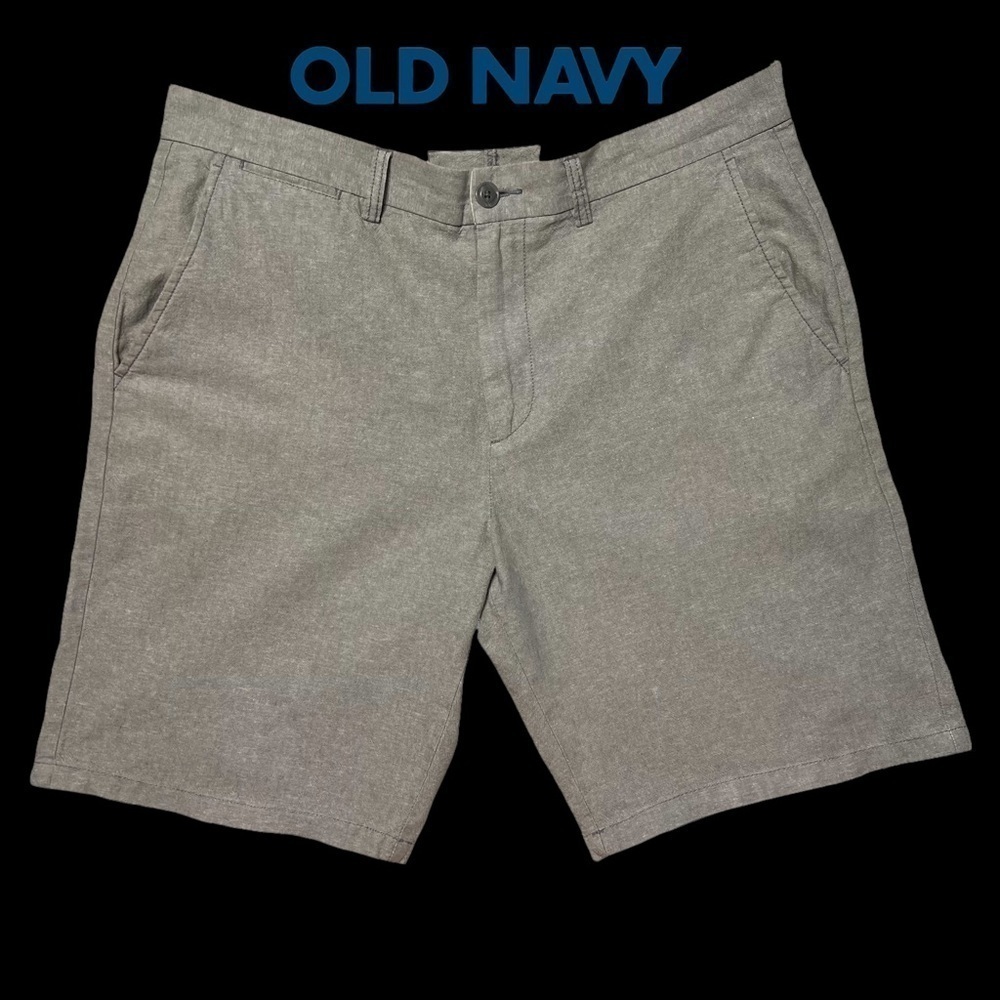 OLD NAVY (EUC) MEN’S LINEN BLEND FLAT FRONT SHORTS SIZE 36